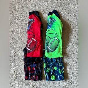 NWOT 2 sets boys sports themed pajamas size 5/6